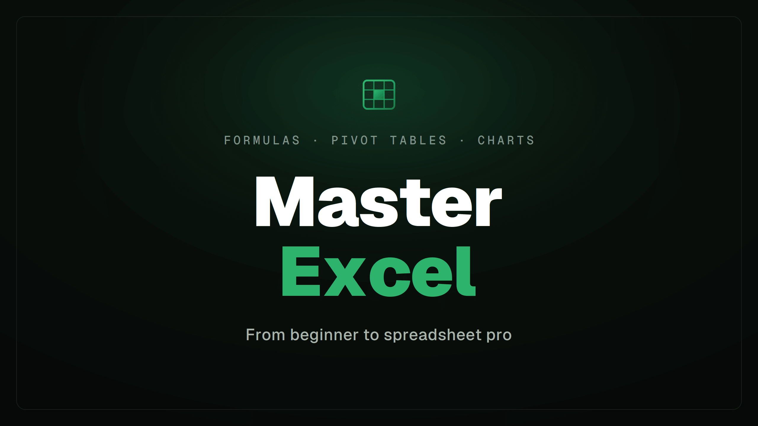 Microsoft Excel Mastery: From Beginner to Data Pro